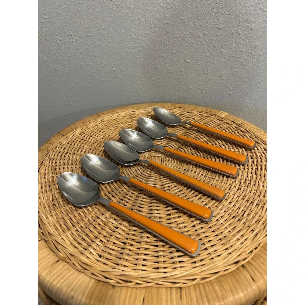 Fiesta Merengue Tangerine Flatware Dinner Spoons Set of 6